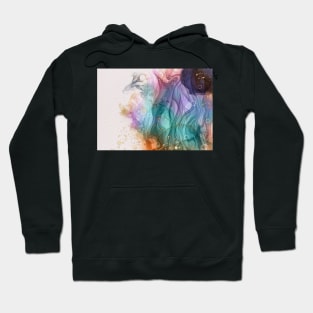 Alcohol Ink Swirl // Gold and metallic // Abstract Hoodie